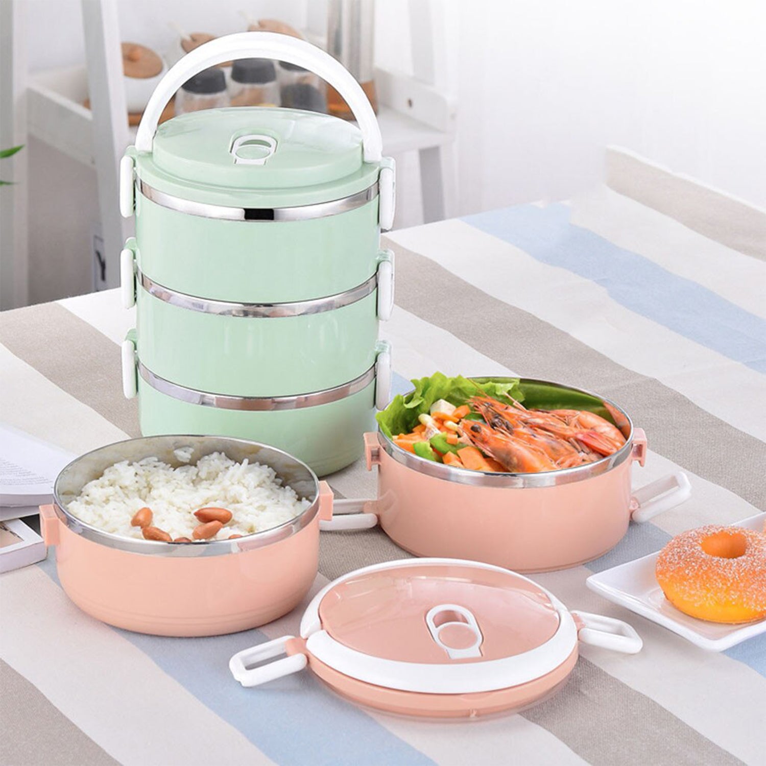 2872 Multi Layer Stainless Steel Hot Lunch Box (3 Layer) 2872 Multi Layer Stainless Steel Hot Lunch Box (3 Layer)